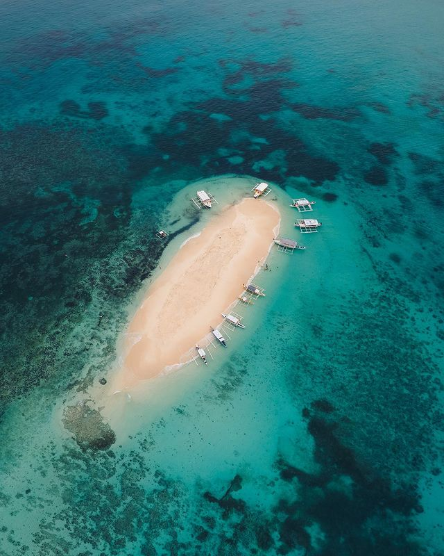 Aerial view of Naked Island Siargao