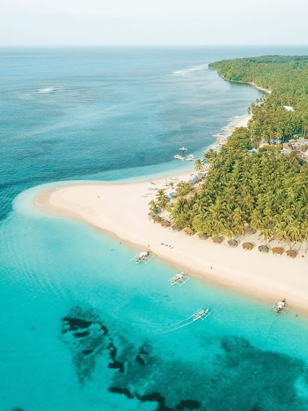 Aerial view of Daku Island Siargao